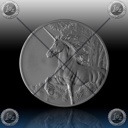 1oz TOKELAU 5 Dollars 2014 "UNICORN" Antigue Finish